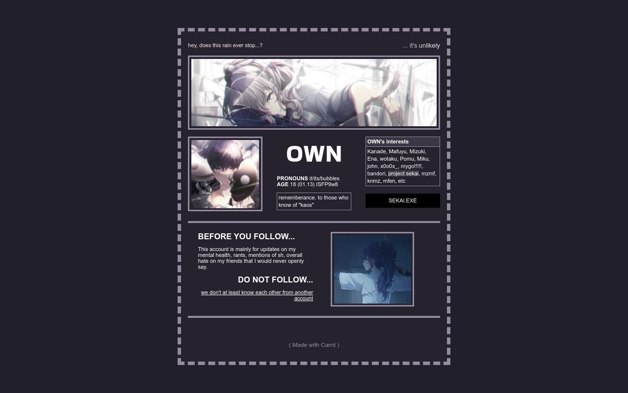 Carrd profile picture for @owns